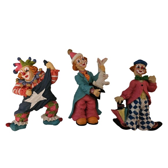 Turtle King Clown Magnets Set of 3 Vintage 1994 Figurine Circus Refrigerator - Picture 1 of 2